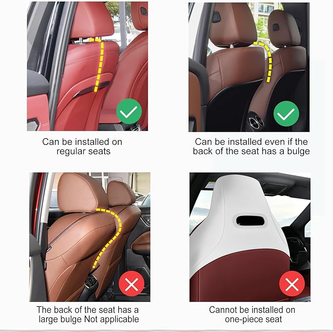 Back Seat Cup Holder for Car – Multifunctional Rear Seat Organizer with Drink Holders, Tissue Box Storage & Hooks, Fits Headrest for Auto, Family Travel Accessories. (Beige)