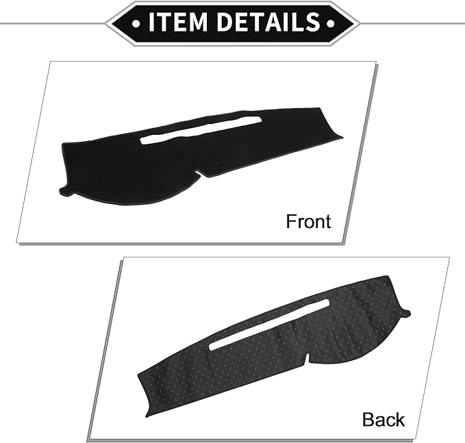 Dash Cover Compatible for Toyota Tacoma 2005-2015, Non-Slip Polyester Black Center Console Dashboard Cover Pad Carpet