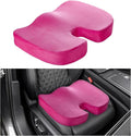 Memory Foam Seat Chair Cushion, Comfortable Auto Cushions for Long Periods of Sitting, Pregnancy Car Seat Cushion for Back, Coccyx & Sacrum Pain Relief, Car Accessories (Rose Red)