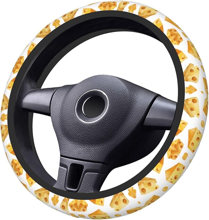Cheese Holes Neoprene Steering Wheel Covers Women Men Car Accessories, Universal 15 Inch Fit Auto, Suvs, Truck