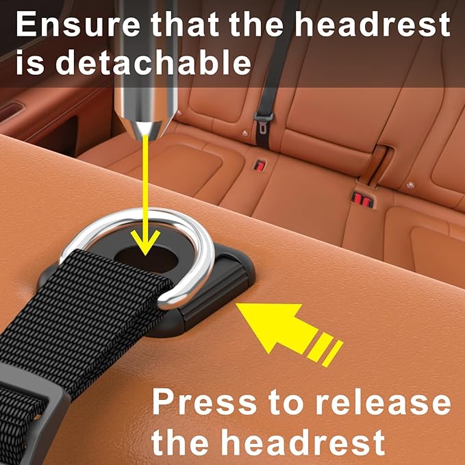 QUIDAOSO Car Headrest Hooks for Purse and Bags, Purse Holder for Car, Adjustable Back Seat Hanger, Metal Heavy Duty 100 lbs (D4)
