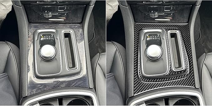 NVCNX Real Premium Carbon Fiber for Chrysler 300 Accessories 2015-2023 2016 2017 2018 2019 2020 2021 2022 S/C/Limited/Touring Car Center Console Gear Shift Panel Cover Interior Trim Sticker Decal 3PCs