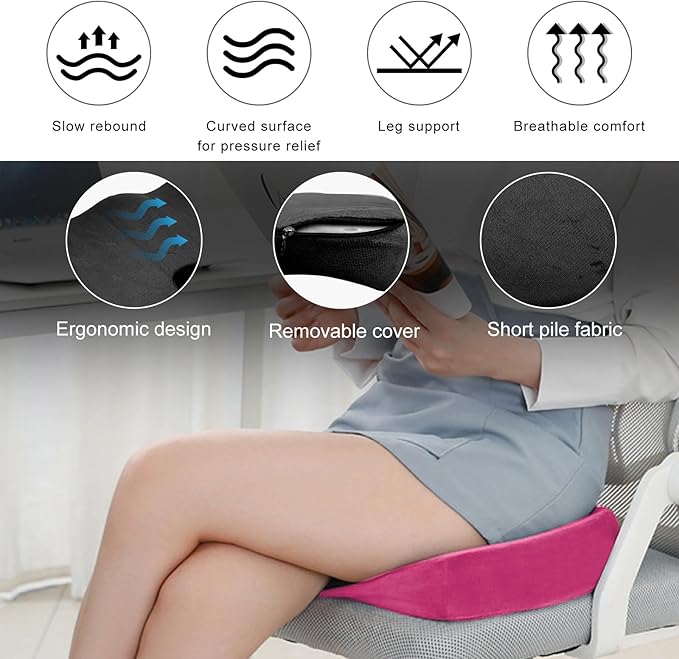 Car Seat Cushion, Memory Foam Cushion for Tailbone Pain & Sciatica Relief, Ergonomic Seat Cushion Comfortable Chair Relief Pillow for Car Office Wheelchair, car Accessories (Rose Red)