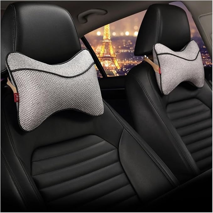 Car Headrests Cervical Neck Pillow Head Cushion Memory Foam Cotton Fit for Seat Waist Lumbar Support(Orange)