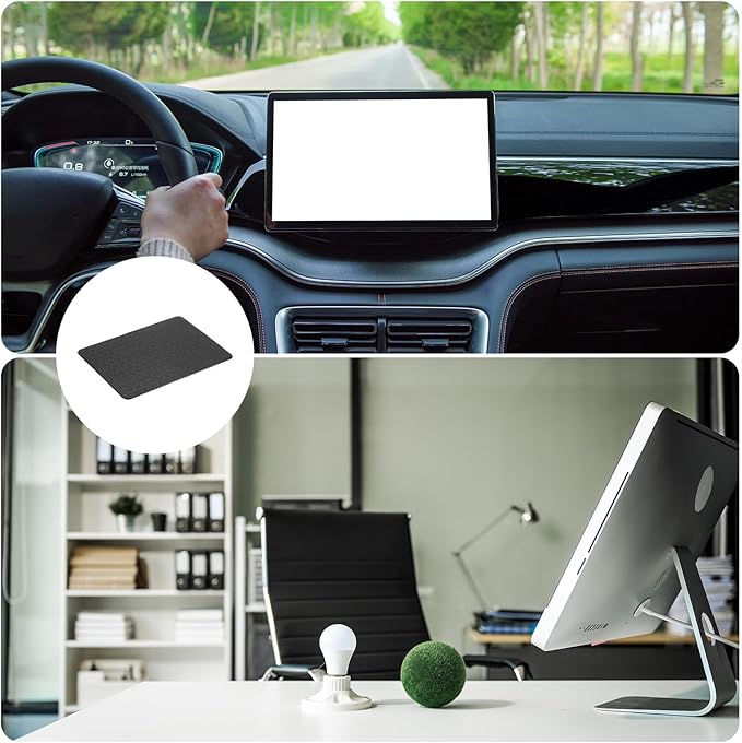 HARFINGTON 2pcs Car Dashboard Anti-Slip Mat 7" x 5" Universal Sticky Dash Pad Washable Reusable Car Non-Slip Mats for Phone Keys Sunglasses Electronic Devices, Black