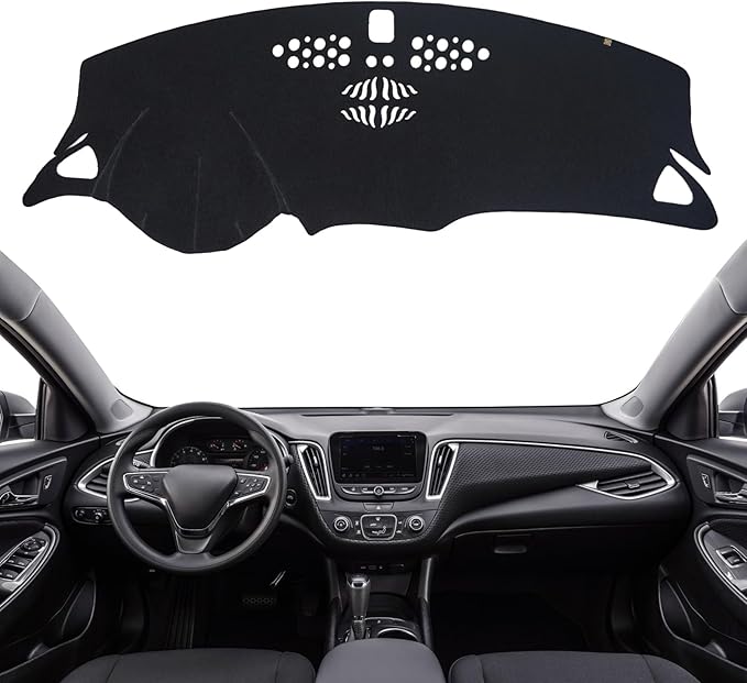KEYOOG Dashboard Cover Dash Mat Fit for Chevy Malibu 2023-2016 (Without HUD Models),Car Dash Board Mat Anti-Glare Carpet,Non-Slip Pad Sunshield Protector (Black)