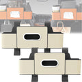 2026 Multifunctional Car Organizers and Storage Box with Drink Cup Holder Tissue Box, Backseat Organizers Hanging Storage for Hold Phone,Snacks, Drinks, Handbag, Most Vehicles (Beige-2)