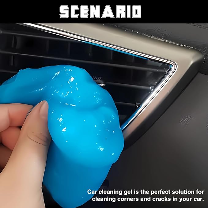 Car Cleaning Gel Clean Putty, Universal Auto Interior Cleaner Slime, Auto Detailing Tools Accessories for Cleaning Vehicle Interiors/Electronic Products/Homes/Offices, Gifts for Men Women (Blue)