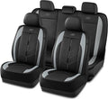 Skechers Car Seat Covers,Luxury Faux Leather Seat Covers,Waterproof Anti Slip Car Seat ProtectorFull Set,Car Accessories Airbag Universal Fit for Most Cars,Vans,Trucks,SUV,Grey