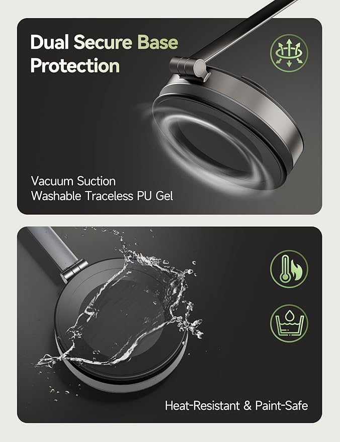 TPARTS Vacuum Suction Magnetic Phone Holder for Tesla Model Y/3/X/S, Upgraded Suction Cup Car Mount with 360°Rotation and Retractable Phone Holder