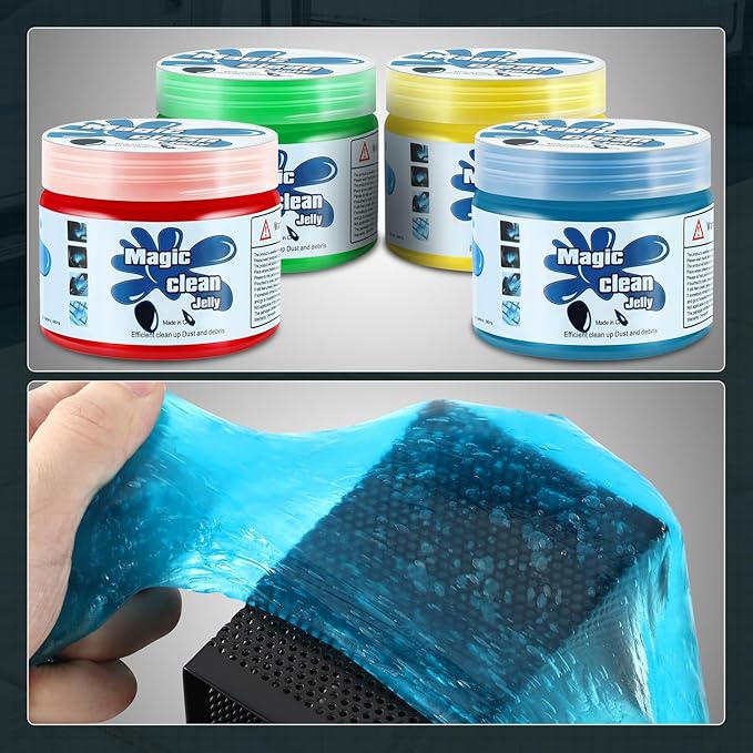 Auto Detailing Jelly Set Car Cleaning Putty - Universal Cleaning Gel for Cars, Vents, Electronics & More - Blue, Red, Green, Yellow (4 Units) CAAP-TOLS-CG-4