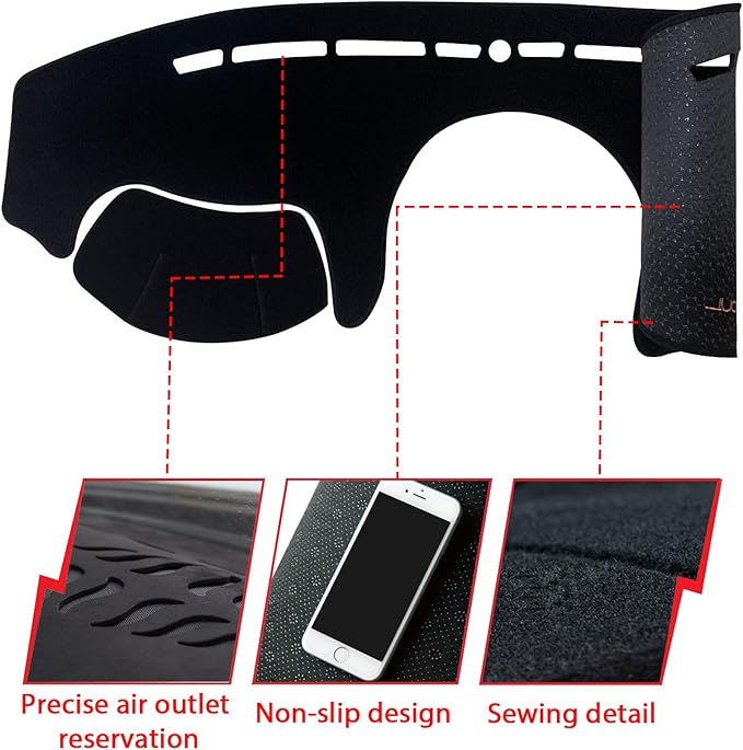 Dashboard Dash Board Cover Mat Pad Carpet Non-Slip Custom Compatible with Kia Soul 2014-2019 Protector Sun Shield