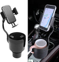 JINKEY Car Cup Holder Expander with Phone Mount,360°Rotation Gooseneck Phone Holder with Adjustable Base Cup Holder for Car Compatible with iPhone & All Smartphones