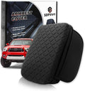 Armrest Cover for Toyota Tacoma Center Console Pad with Organizer Storage Pockets, Black Faux Leather Arm Rest Lid Protector Cushion Interior Accessories (2005-2015)