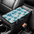 CLOHOMIN Blue Flowers Center Console Armrest Cover for SUV Car Truck Cute Auto Center Console Cover Pad Universal Car Armrest Cover Automobile Accessories