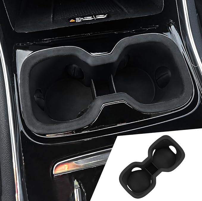 Maxzina Cup Holder Compatible with 2024 2025 Chevrolet Traverse (Not for Limited) Insert Center Console Cup Holder Soft Silicone Black Bottle Holder Interior Decoration 2024 Chevy Traverse Accessories