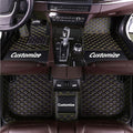 Custom Making Car Floor Mats for 90% Car Model Luxury Leather All Weather Waterproof Anti-Skid Full Coverage Liners (Black Yellow)