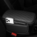 YORKNEIC Center Console Cover Fit for Ford Edge: Middle Console Cover with 2 Storage Pocket,Faux Leather Waterproof Anti-Scratch Car Armrest Cover Protector(Black)