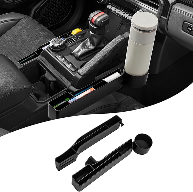 Autorder Gear Shift Organizer for Toyota Tacoma 2024-2026/4Runner 2025-2026 Accessories Center Console Organizer Removable Cup Holder Gear Shift Insert Tray with Anti-Slip Mat