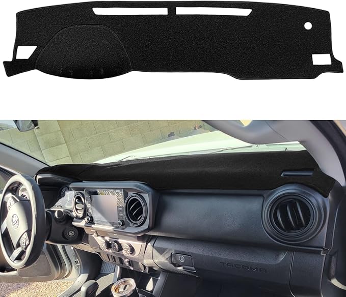 Dash Cover Mat Custom Fit for Toyota Tacoma 2016-2023, Dashboard Cover Pad Carpet Protector (Black) F94