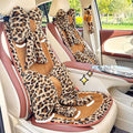 2 Pack Leopard Print Bow Car Headrest Pillow, Comfortable Soft Head Rest Cushion Universal Kawaii Car Accessories Neck Pillow for Driving Travelling Office Home Decor