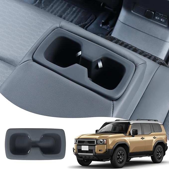 Car Interior Silica Gel Pad Decoration Suitable for 2024 2025 2026 Toyota Land Cruiser 250 1958 Prado Lc250 J250 Second Drain Cup Protective Pad Modification Accessories (Second Drain Coaster)