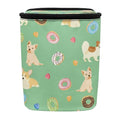 Pastel Green Puppy Donut Car Garbage Container, Adorable Illustrated Trash Bin for Car Interior