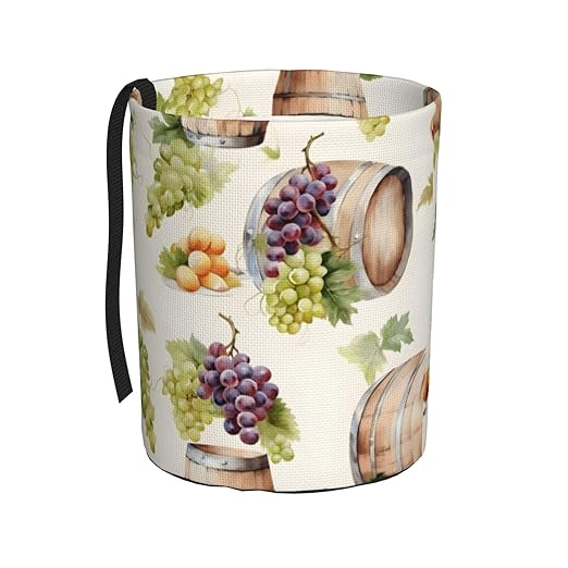 Car Trash Can Hanging, Wine Grapes Waterproof Auto Garbage Bin Universal Vehicle Waste Container, 3.5L Capacity