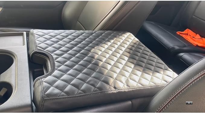 Center Console Cover for Ford F150 F250 F350 F450 F550 2015-2025 with 40/20/40 Jump Seat, PU Leather Middle Console Cover Armrest Seat Box Lid Protective Cover