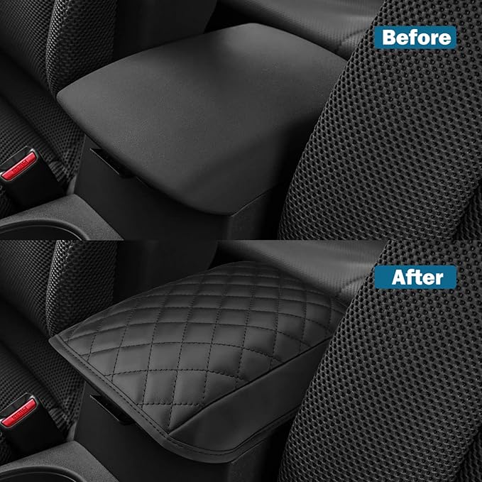 INTGET Center Console Armrest Cover for 2005-2021 Nissan Frontier Accessories 2005-2015 Nissan Xterra Accessories Leather Middle Arm Rest Protector Console Lid Cover