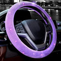 Valleycomfy Steering Wheel Cover for Women Bling Bling Crystal Diamond Sparkling Car SUV Wheel Protector Universal Fit 15 Inch (Purple,Standard Size(14" 1/2-15" 1/4))