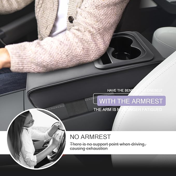 LUWU Car Center Console Cover Auto Armrest Cushion Arm Rest Cover Booster Pad Middle Console Covers Car Armrest Cover Center Console Cushion Leather Memory Foam for Most Vehicles, SUVs, Trucks, Cars