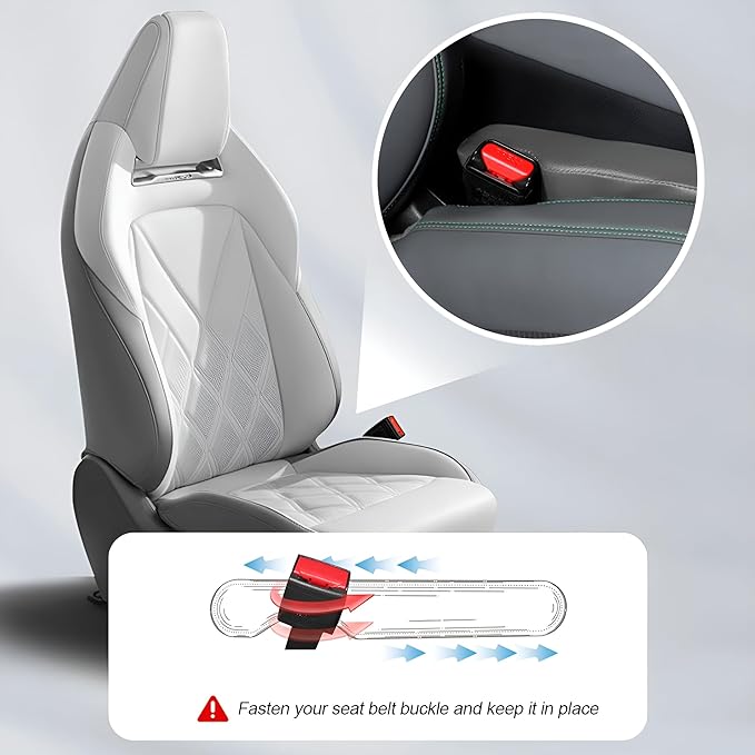Mandark Car Seat Gap Filler, 2PCS Leather Vehicle Gap Stopper to Fill Between Seat and Console, Automotive Crevice Plug Blocker Accessories from Dropping, Universal for SUV, Sedan, Truck (Gray)