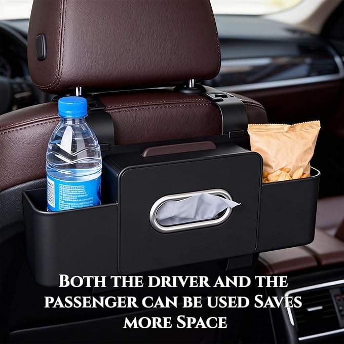 EZNFSW Car Organizers and Storage Box Behind Seat, Car Organizer Back Seat With Multiple Pockets, Hanging Car Seat Storage Travel Essentials, Snacks, Bottles (White,2pcs)