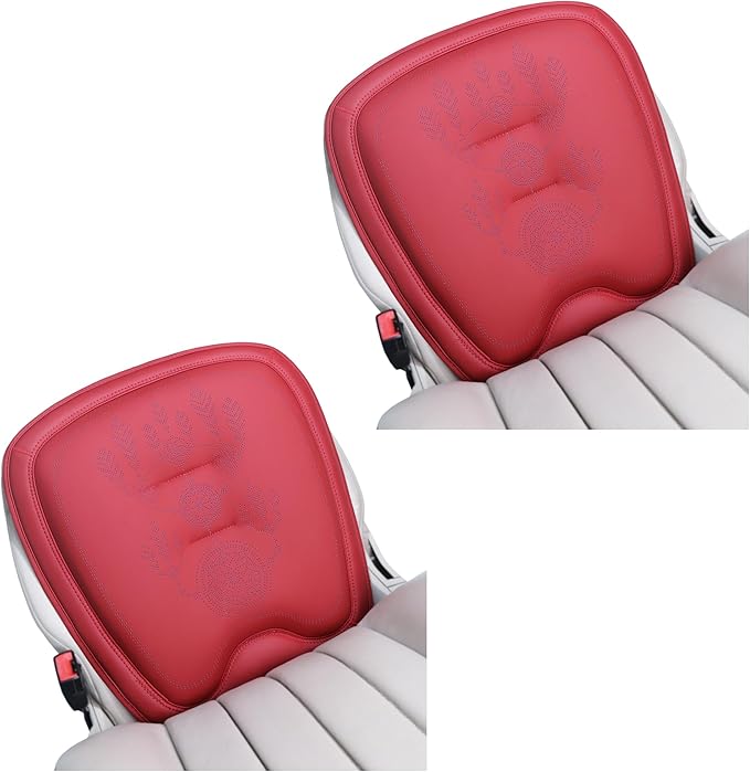 Car Seat Cushion – Dreamcatcher Inspired Design, Symbol of Prosperity & Luck – Premium Ergonomic Support for Hip & Lower Back Pain Relief (Front Seats (Red))