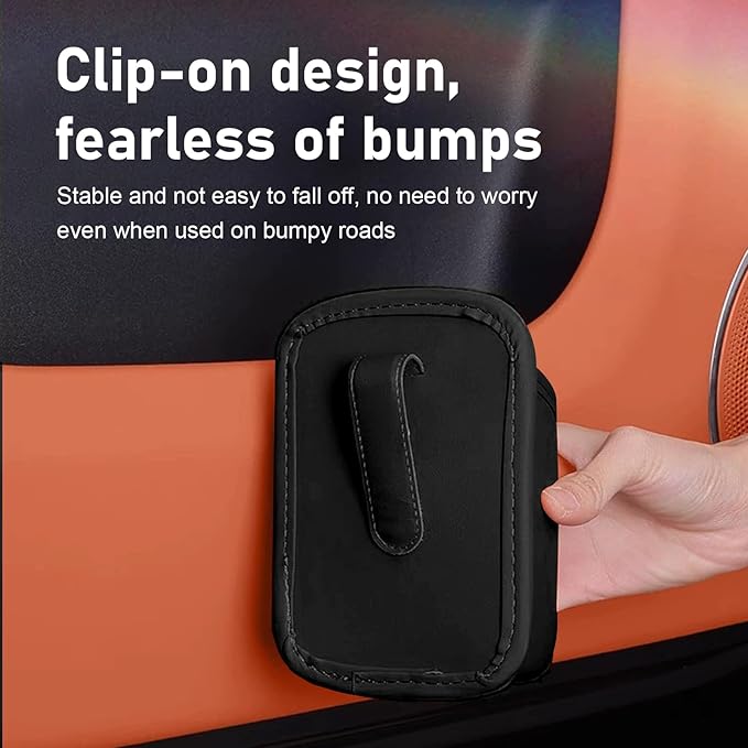 Shakas Car Door Large Cup Holder, Multifunctional Storage Bag Trash Can for Beverage Water Cup Mobile Phone, Waterproof Cleanable Leather Insert Organizer for Seat Back, for Cars Trucks (Black)
