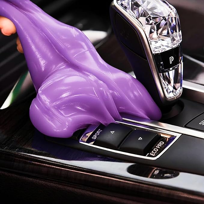 Car Cleaning Gel,Reusable Car Cleaning Putty for Interior Detailing, Car Cleaning Supplies, Auto Detailing Tools, Car Slime for Dust Removal, Car Accessories Interior, Car Cleaning Kit(Purple,5.0 OZ)