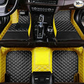 Custom Personalized Floor Mats for Cars，Luxury Full Coverage All Car Floor Mats，Anti-Slip Leather Car Mat Set ，Custom Floor Mats for 99% of Cars, Trucks & SUVs. (Yellow and Black)