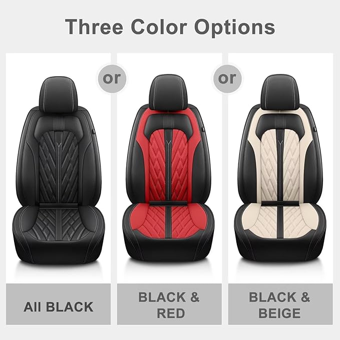 TTX LIGHTING Car Full Set Seat Covers Fit for Infiniti Q70 2014-2019 Leather Seat Covers Breathable Waterproof Seat Protectors Seat Cushion with Airbag Compatible(5 Seats,Black&Red)