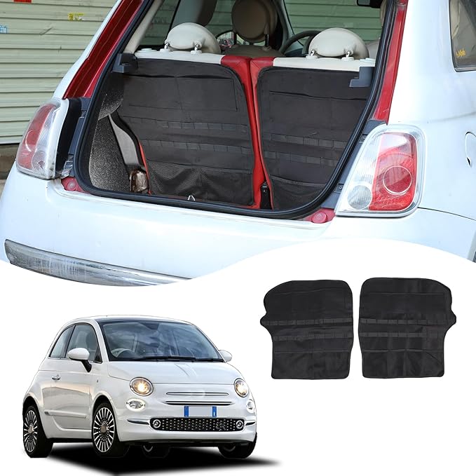 Car Trunk Storage Bag Storage Pockets Compatible with Fiat 500/500 Abarth 2016-2024 Car Trunk Backseat Panel Hanging Organizer Oxford Cloth Storage Bag (Rear seat panel storage bag（07-15）)