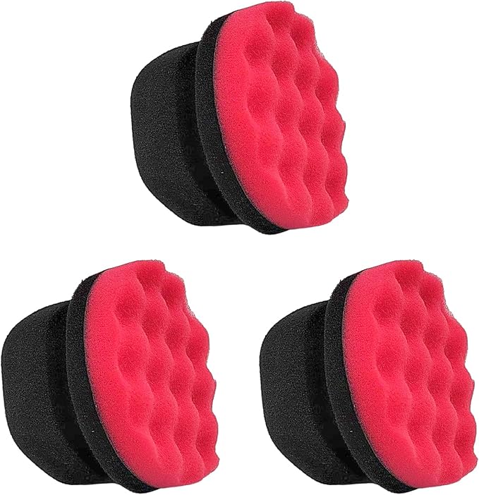 3 PCS Tire Dressing Applicator Pads, Reusable Hex Grip Tire Shine Applicator Polishing Sponge Pads, Wheel Tire Shine Detailing Foam for Most Vehicles, Car Accessories (Red, 4.33")