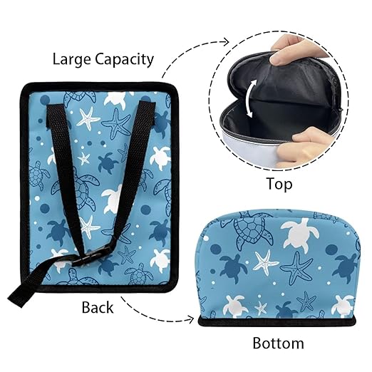 KEIAHUAN Blue Turtle Hanging Car Trash Can Bin Foldable Car Trash Bag Large Capacity Auto Garbage Bag Grocery Organizer Container Fit Truck Kitchen Bedroom Travel Camping
