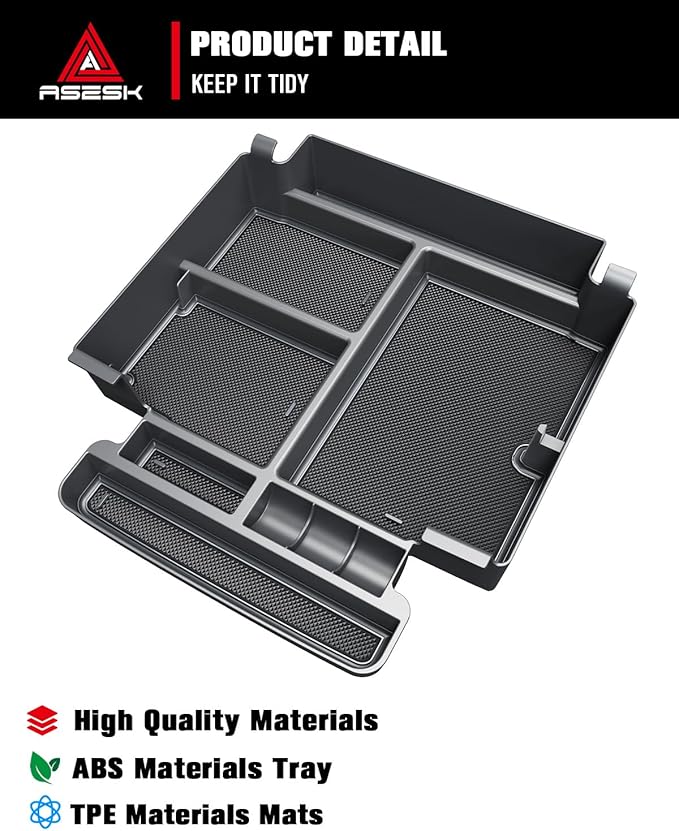 For 2021-2026 Tahoe/Suburban (Premier/High Country) & Yukon (Denali/Denali Ultimate) — Only fit Power Sliding Center Console Center Console Organizer Tray ABS Materials