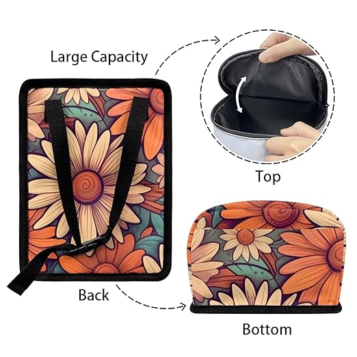 DISNIMO Abstract Groovy Flower Car Trash Can Easy-to-Install Car Accessory Interior, Leak-Proof Car Garbage Can Bin Organizer Storage Bag for The Back Seat of Any Cars, Sedans, SUVs & Trucks