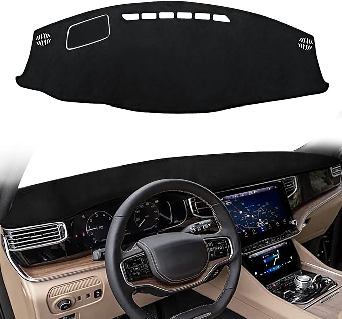 CARTIST Dash Cover Fits for Jeep Grand Wagoneer WS 2022 2023 2024 2025 2026 Accessories Dashboard Cover Mat Non-Slip Pad Carpet Anti-Glare (Strong Suede Material)