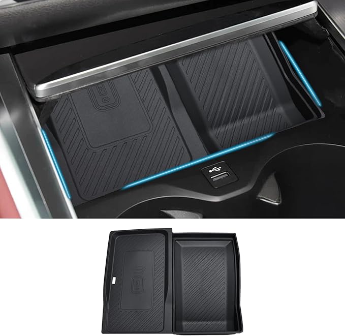 JKCOVER Center Console Wireless Charging Protective Mat and Flocking Material Center Console Organizer Tray Compatible with BMW X5 G05 X7 G07 (2019-2025) and BMW X6 G06 (2020-2025)