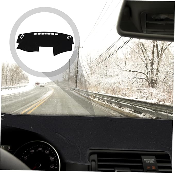 Dashboard Cover Mat for Automotive Interior Slip Polyester Protector for Sunlight and Glare for Left-Hand Drive Cars and Easy to Install