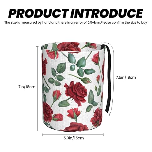Aueimtia Car Trash Can – Collapsible & Waterproof Hanging Trash Bag, Pop-Up Garbage Bin for Cars, Trucks, Minivans, and Camping – Easy to Install & Clean（Romantic Rose