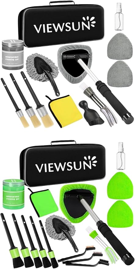 Viewsun Windshield Cleaner Tool 30 Pcs Car Interior Cleaning Kit, Car Detailing Kit Interior Cleaner, Car Detailing Brushes, Car Cleaning Gel, Inside Cleaning Supplies Accessories for Women Men