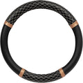 Carbella Rose Gold Quilted Steering Wheel Cover - Elegant Craft 15" Steering Cover for Cars, Trucks, SUV Accessories Accent